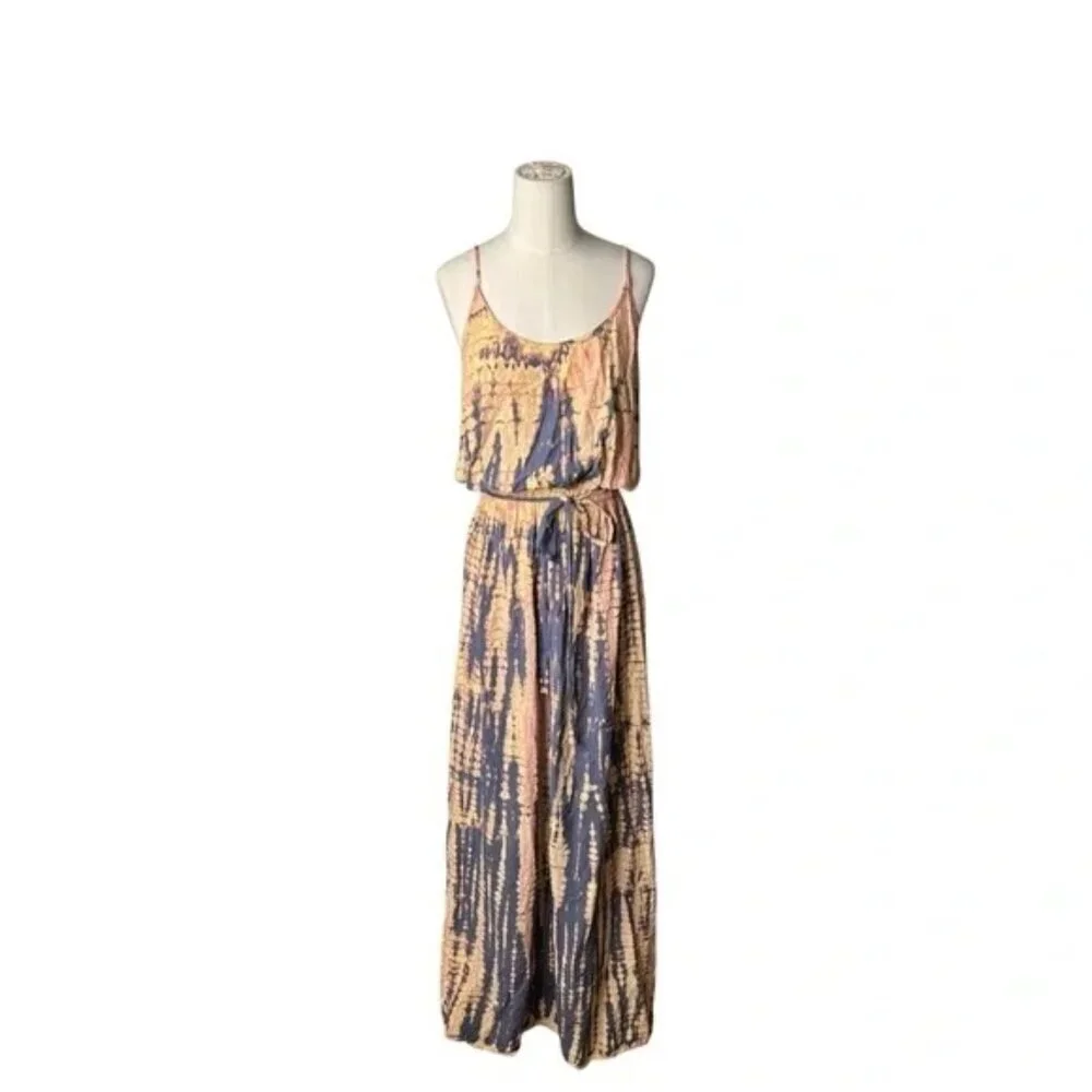 MICHAEL STARS - Jenna Tie Waist Maxi Dress Tie Dye Size L - Picture 8 of 8